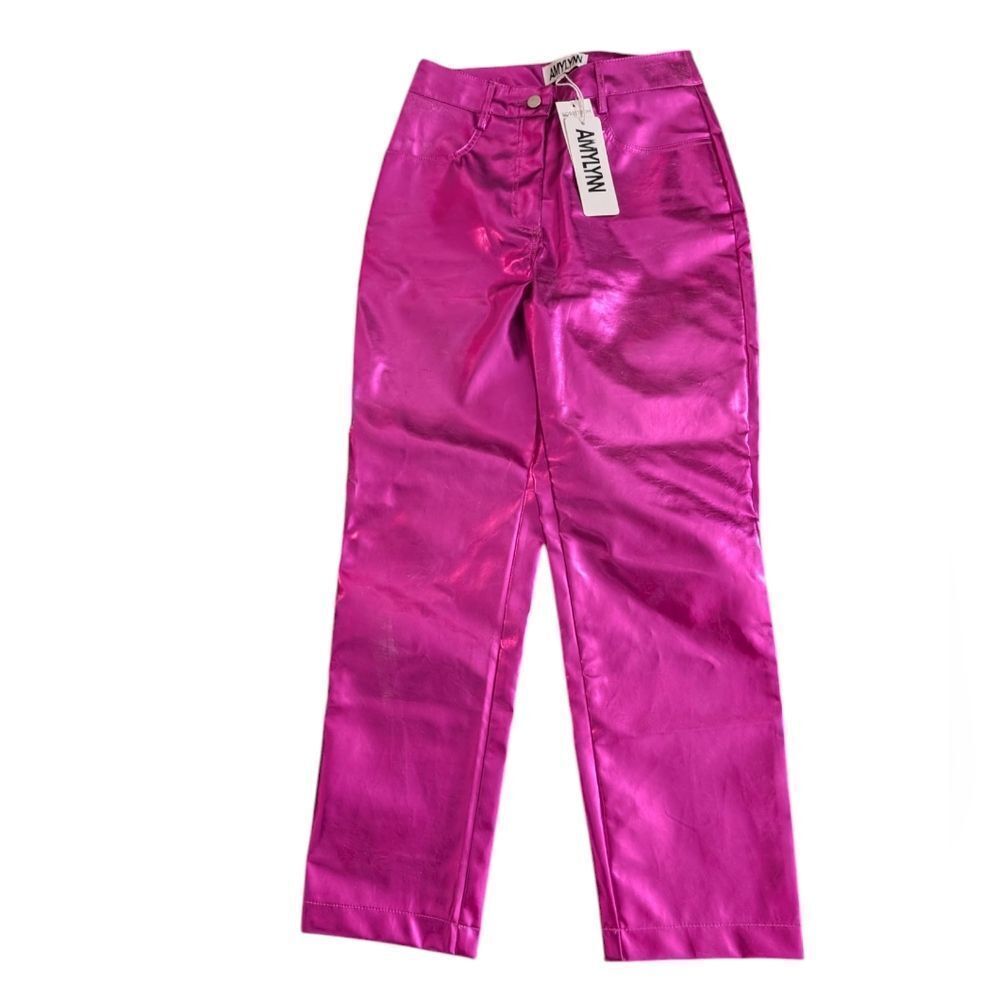 AmyLynn Metallic Hot Pink Women's Pants Small NWT - Picture 6 of 12